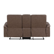 8360BRW-2 Double Glider Reclining Love Seat with  Center Console - 8360BRW-2