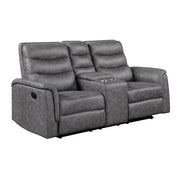 8360GRY-2 Double Glider Reclining Love Seat with  Center Console - 8360GRY-2