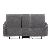 8360GRY-2 Double Glider Reclining Love Seat with  Center Console - 8360GRY-2