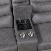 8360GRY-2 Double Glider Reclining Love Seat with  Center Console - 8360GRY-2