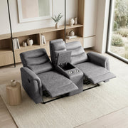 8360GRY-2 Double Glider Reclining Love Seat with  Center Console - 8360GRY-2