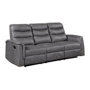8360GRY-3 Double Reclining Sofa with Drop-down Cup Holders - 8360GRY-3