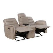 8360TPE-2 Double Glider Reclining Love Seat with  Center Console - 8360TPE-2