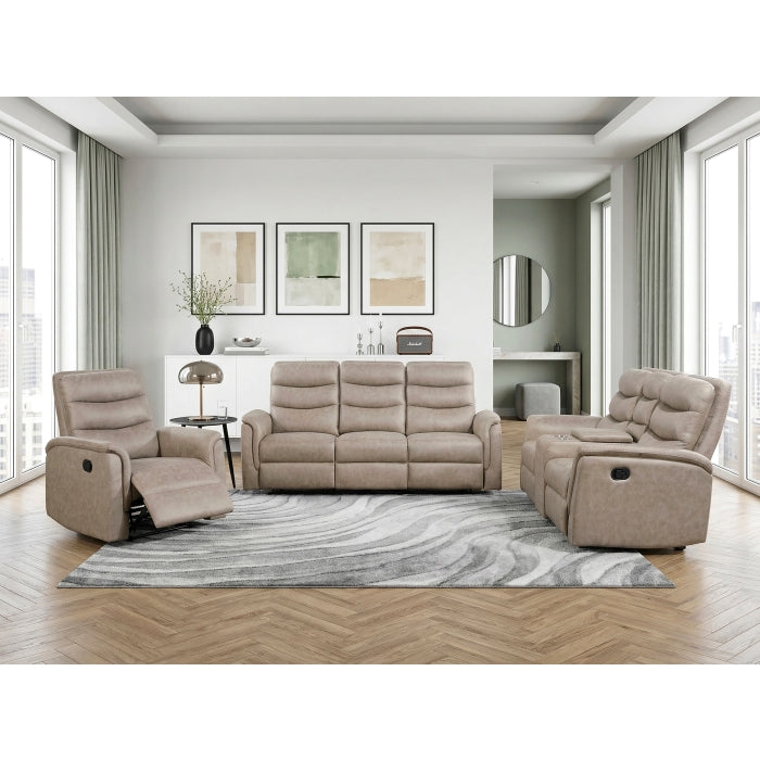 8360TPE-3 Double Reclining Sofa with Drop-down Cup Holders - 8360TPE-3