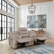 8360TPE-3 Double Reclining Sofa with Drop-down Cup Holders - 8360TPE-3