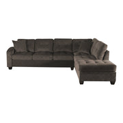 Emilio Chocolate Reversible Sectional - Lara FurnitureSectional