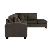 Emilio Chocolate Reversible Sectional - Lara FurnitureSectional