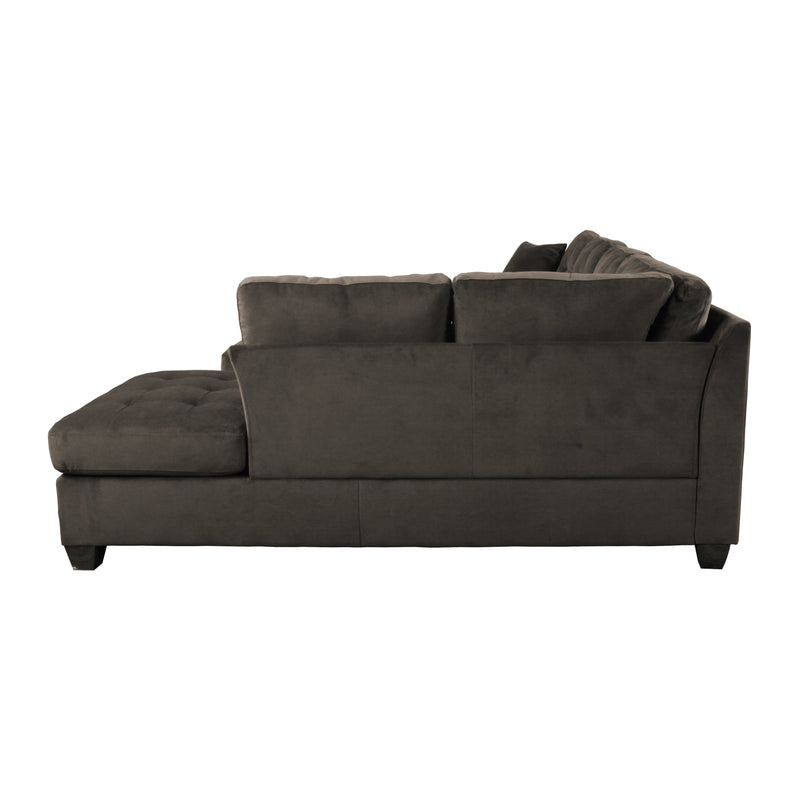 Emilio Chocolate Reversible Sectional - Lara FurnitureSectional