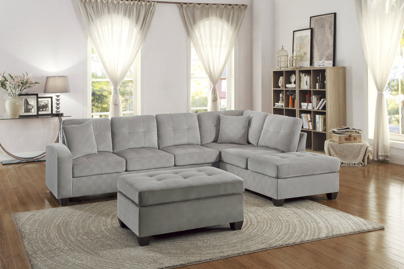 Emilio Taupe Reversible Sectional - Lara FurnitureSectional
