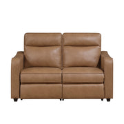 8368BRW-2A2PW* (4)Power Double Reclining Love Seat with Curved Track Arms - 8368BRW-2A2PW*