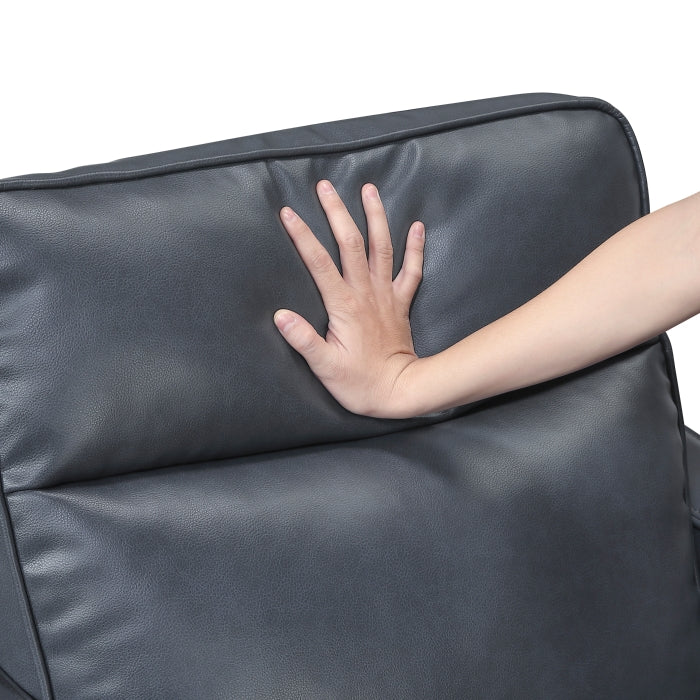8368NVY-2A1PW* (4)Power Double Reclining Love Seat with Rounded Track Arms - 8368NVY-2A1PW*