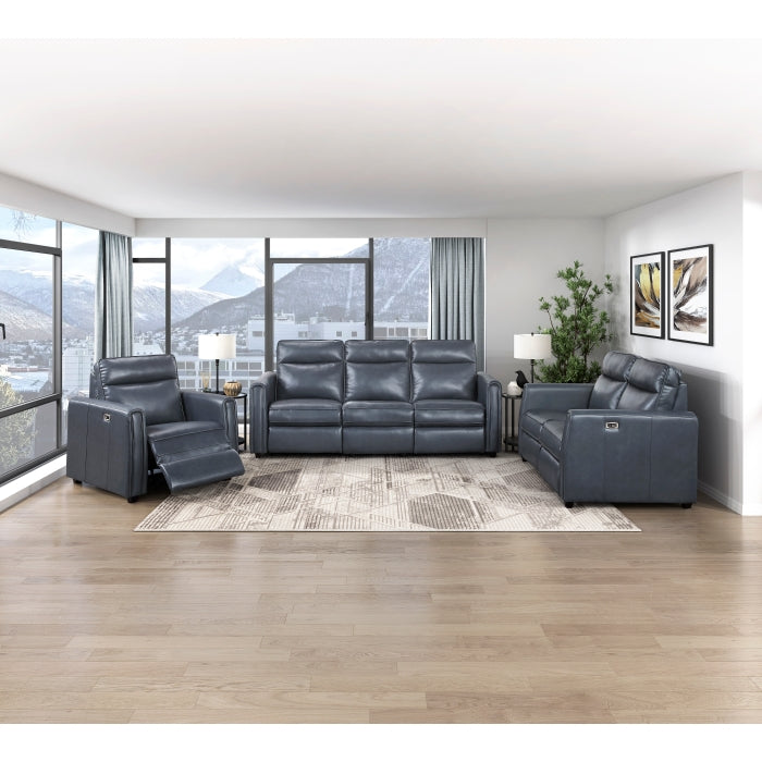 8368NVY-2A1PW* (4)Power Double Reclining Love Seat with Rounded Track Arms - 8368NVY-2A1PW*