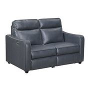 8368NVY-2A2PW* (4)Power Double Reclining Love Seat with Curved Track Arms - 8368NVY-2A2PW*