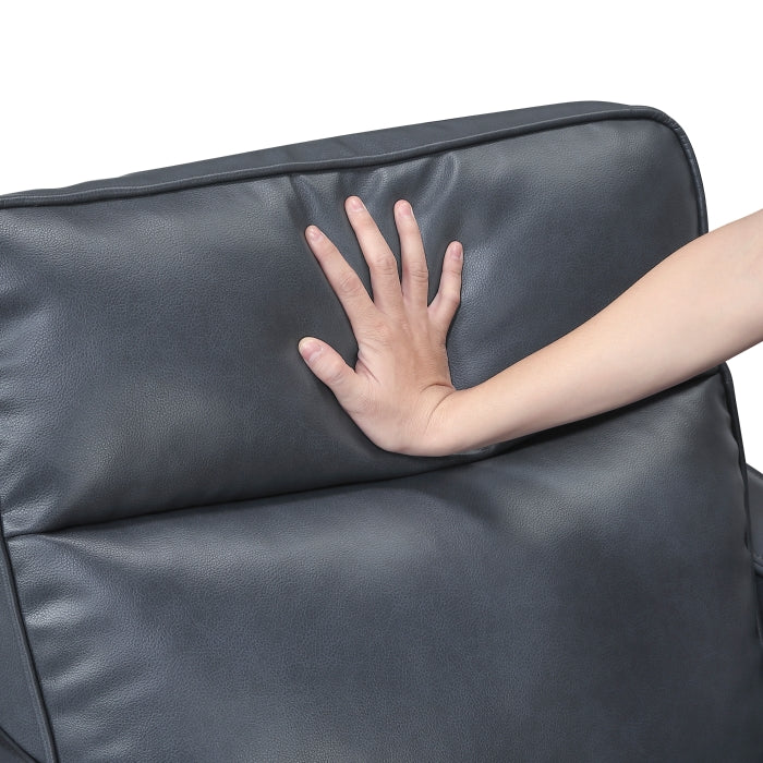 8368NVY-2A2PW* (4)Power Double Reclining Love Seat with Curved Track Arms - 8368NVY-2A2PW*