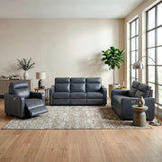 8368NVY-2A2PW* (4)Power Double Reclining Love Seat with Curved Track Arms - 8368NVY-2A2PW*