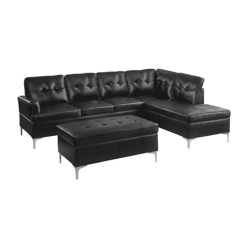 Barrington Black RAF Sectional - Lara FurnitureSectional