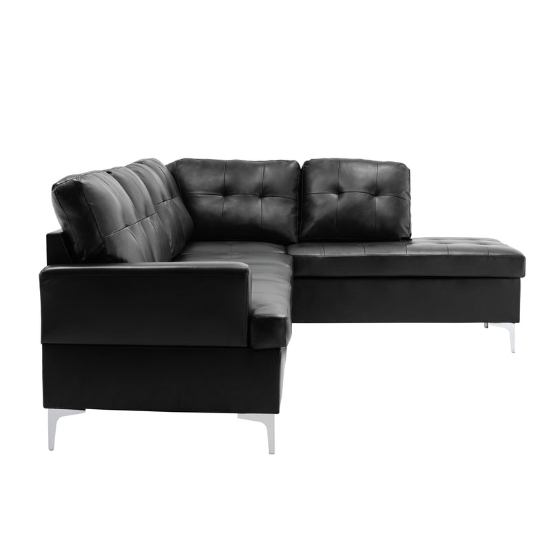 Barrington Black RAF Sectional - Lara FurnitureSectional