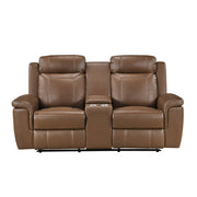 8379TBR-2 Double Reclining Love Seat with Center Console and Receptacles - 8379TBR-2