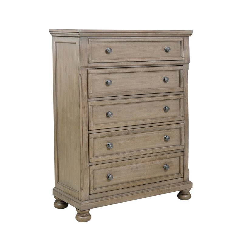 Bethel Wire Brushed Gray Sleigh Storage Platform Bedroom Set - Lara FurnitureBedroom Set