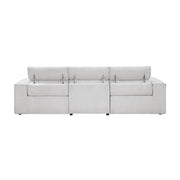 8414GRY*2PWH 2pc Set: Sofa, Love - 8414GRY*2PWH