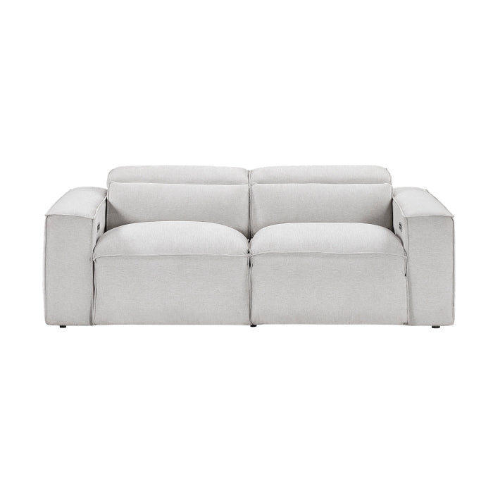 8414GRY*2PWH 2pc Set: Sofa, Love - 8414GRY*2PWH