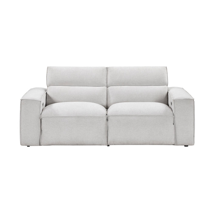 8414GRY*2PWH 2pc Set: Sofa, Love - 8414GRY*2PWH