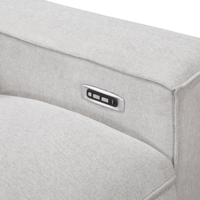 8414GRY*2PWH 2pc Set: Sofa, Love - 8414GRY*2PWH