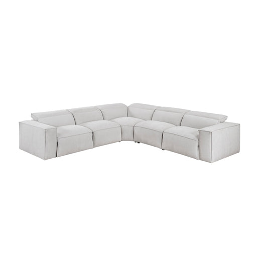 8414GRY*5LRRRPWH 5-Piece Modular Power Reclining Sectional with Power Headrests - 8414GRY*5LRRRPWH
