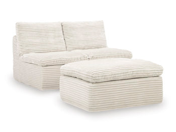 Fannin 2 Armless Chairs w/Otto (3/CN)