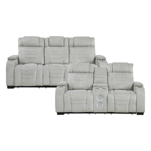 8455GRY*2 2pc Set: Sofa, Love - 8455GRY*2