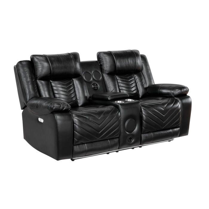 8457BLK*2PW 2pc Set: Sofa, Love (Power) - 8457BLK*2PW