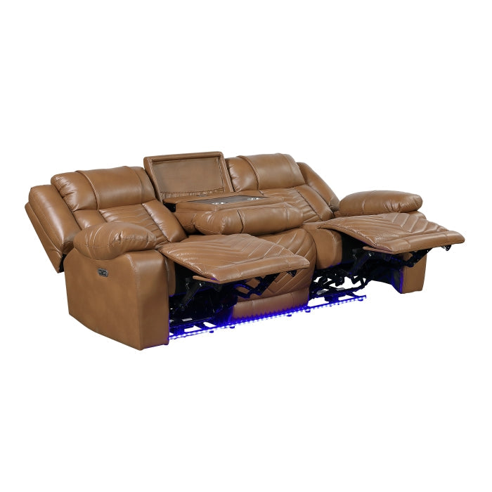 8457BRW*2PW 2pc Set: Sofa, Love (Power) - 8457BRW*2PW