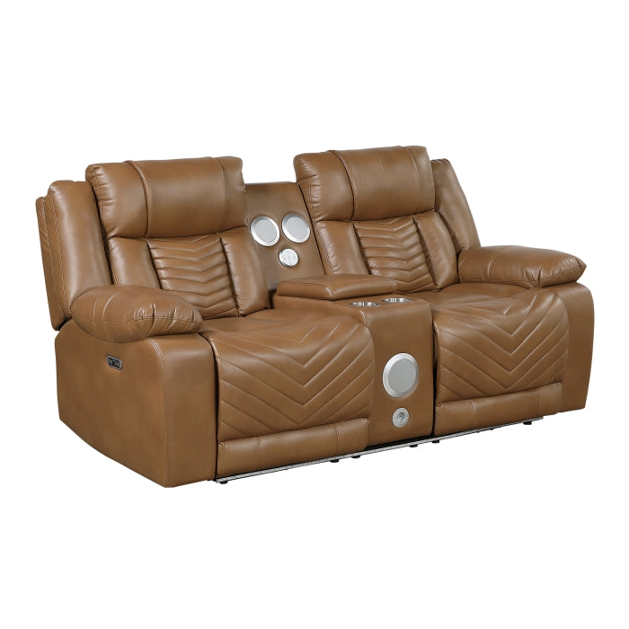 8457BRW*2PW 2pc Set: Sofa, Love (Power) - 8457BRW*2PW