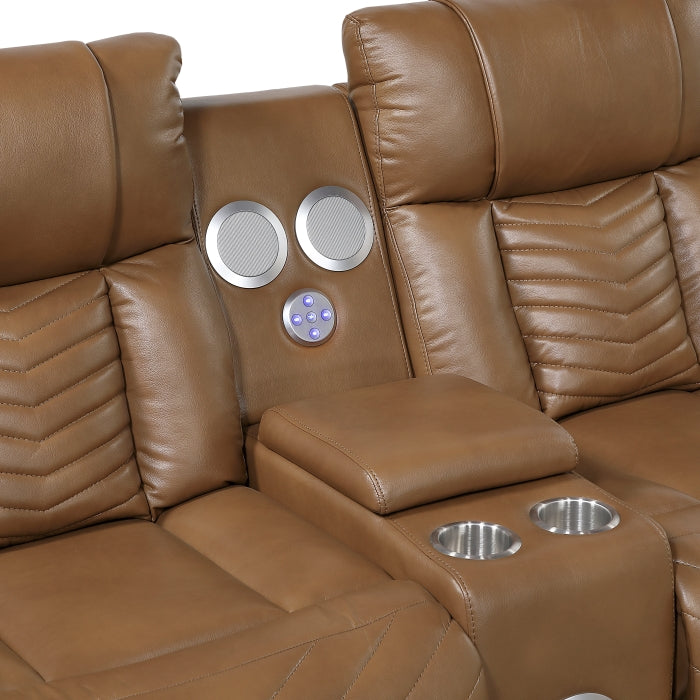 8457BRW*2PW 2pc Set: Sofa, Love (Power) - 8457BRW*2PW