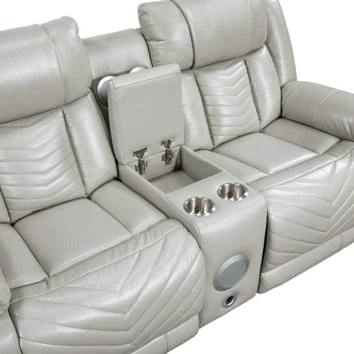 8457GRY*2PW 2pc Set: Sofa, Love (Power) - 8457GRY*2PW