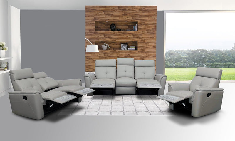 8501 Light Grey W/Manual Recliners Set - Lara FurnitureLiving Room Set