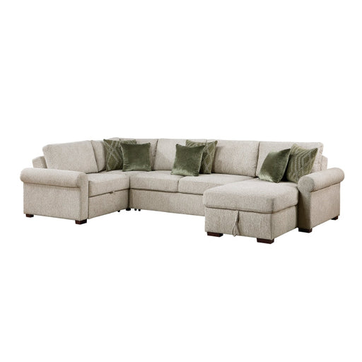 8548*5SCACCLA4 (5)4-Piece Sectional with Reversible Chaise, Pull-out Bed, Hidden Storage and Click Motion Back - 8548*5SCACCLA4