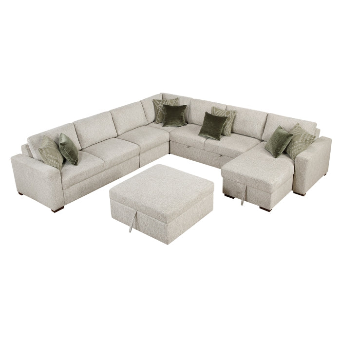 8548*7VC2ACR2ACLACAOT (7)6-Piece Sectional with Reversible Chaise, Pull-out Bed and Ottoman - 8548*7VC2ACR2ACLACAOT