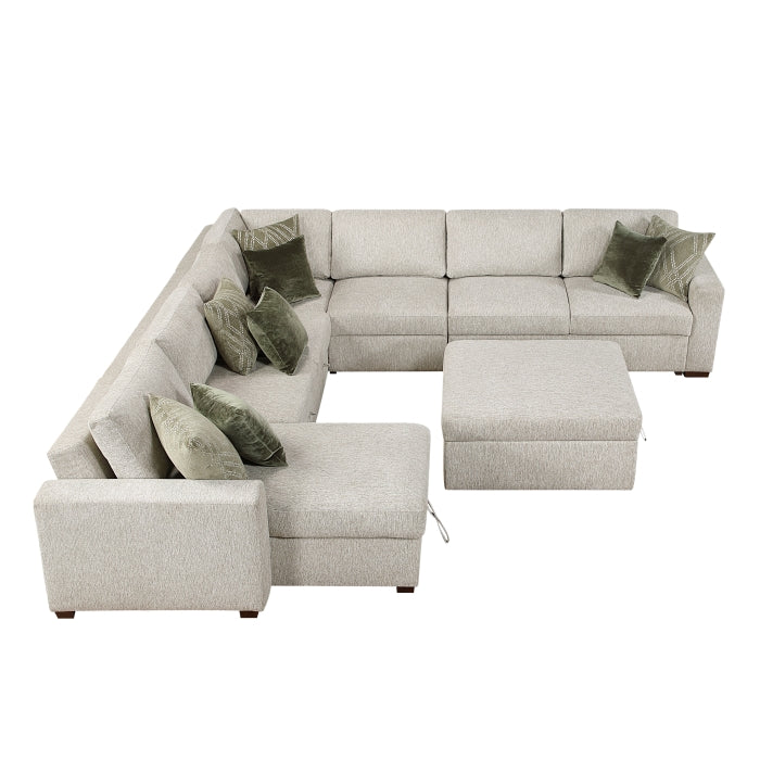 8548*7VC2ACR2ACLACAOT (7)6-Piece Sectional with Reversible Chaise, Pull-out Bed and Ottoman - 8548*7VC2ACR2ACLACAOT