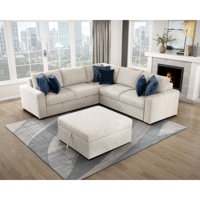 8548BE-2ACL Convertible Armless 2-Seater with Pull-out Bed and Click Motion Back - 8548BE-2ACL