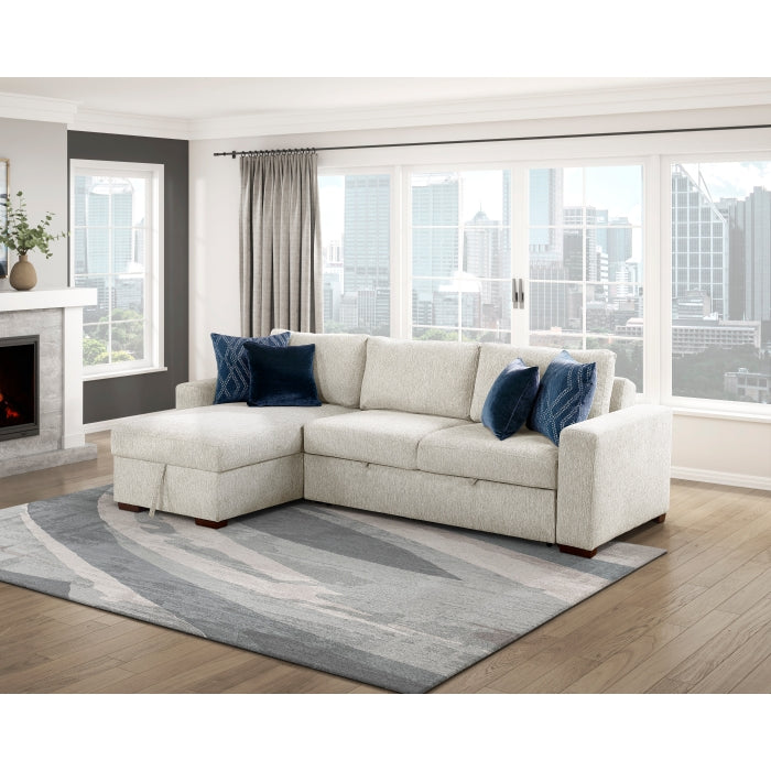8548BE-2ACL Convertible Armless 2-Seater with Pull-out Bed and Click Motion Back - 8548BE-2ACL