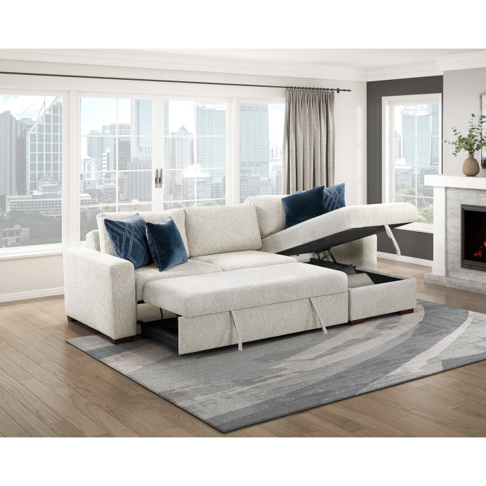 8548BE-2ACL Convertible Armless 2-Seater with Pull-out Bed and Click Motion Back - 8548BE-2ACL