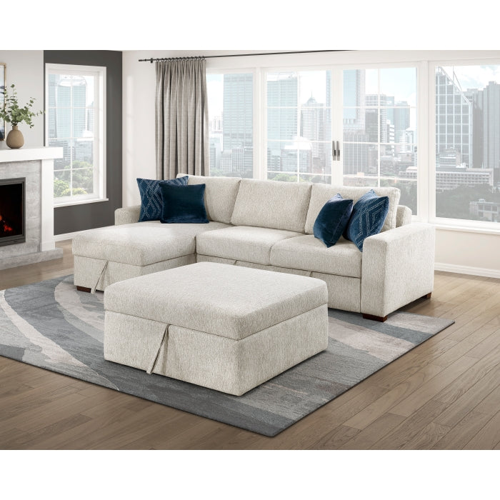 8548BE-2ACL Convertible Armless 2-Seater with Pull-out Bed and Click Motion Back - 8548BE-2ACL