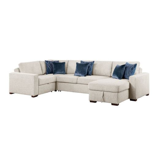 8548BE*5SCACCLA (5)4-Piece Sectional with Reversible Chaise, Pull-out Bed, Hidden Storage and Click Motion Back - 8548BE*5SCACCLA