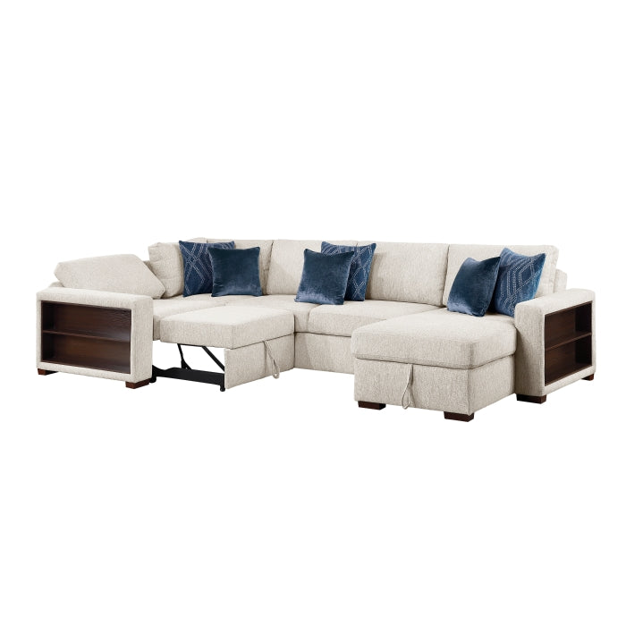 8548BE*5SCACCLA2 (5)4-Piece Sectional with Reversible Chaise, Pull-out Bed, Hidden Storage and Click Motion Back - 8548BE*5SCACCLA2