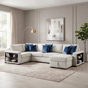 8548BE*5SCACCLA2 (5)4-Piece Sectional with Reversible Chaise, Pull-out Bed, Hidden Storage and Click Motion Back - 8548BE*5SCACCLA2