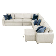 8548BE*6VC2ACR2ACLACA (6)5-Piece Sectional with Reversible Chaise, Pull-out Bed and Hidden Storage - 8548BE*6VC2ACR2ACLACA
