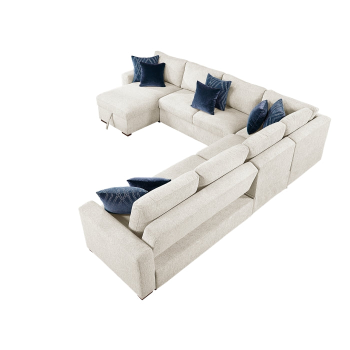 8548BE*6VC2ACR2ACLACA (6)5-Piece Sectional with Reversible Chaise, Pull-out Bed and Hidden Storage - 8548BE*6VC2ACR2ACLACA