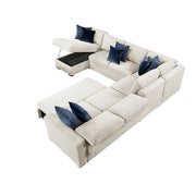 8548BE*6VC2ACR2ACLACA (6)5-Piece Sectional with Reversible Chaise, Pull-out Bed and Hidden Storage - 8548BE*6VC2ACR2ACLACA