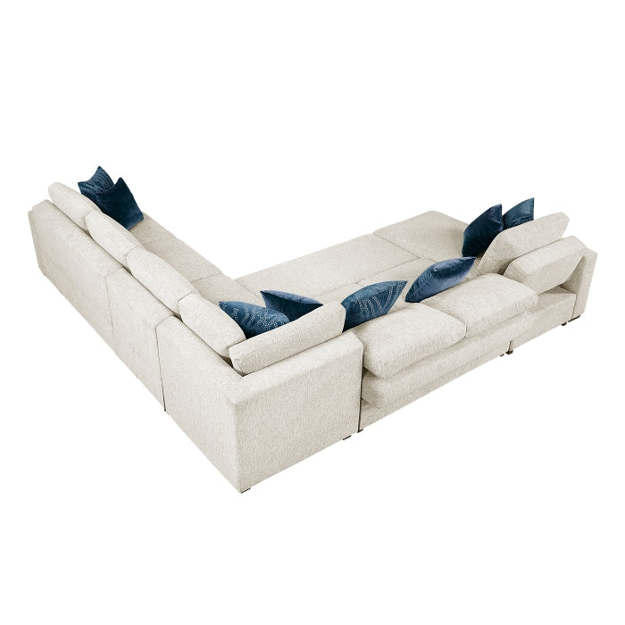 8548BE*6VC2ACR2ACLACA (6)5-Piece Sectional with Reversible Chaise, Pull-out Bed and Hidden Storage - 8548BE*6VC2ACR2ACLACA